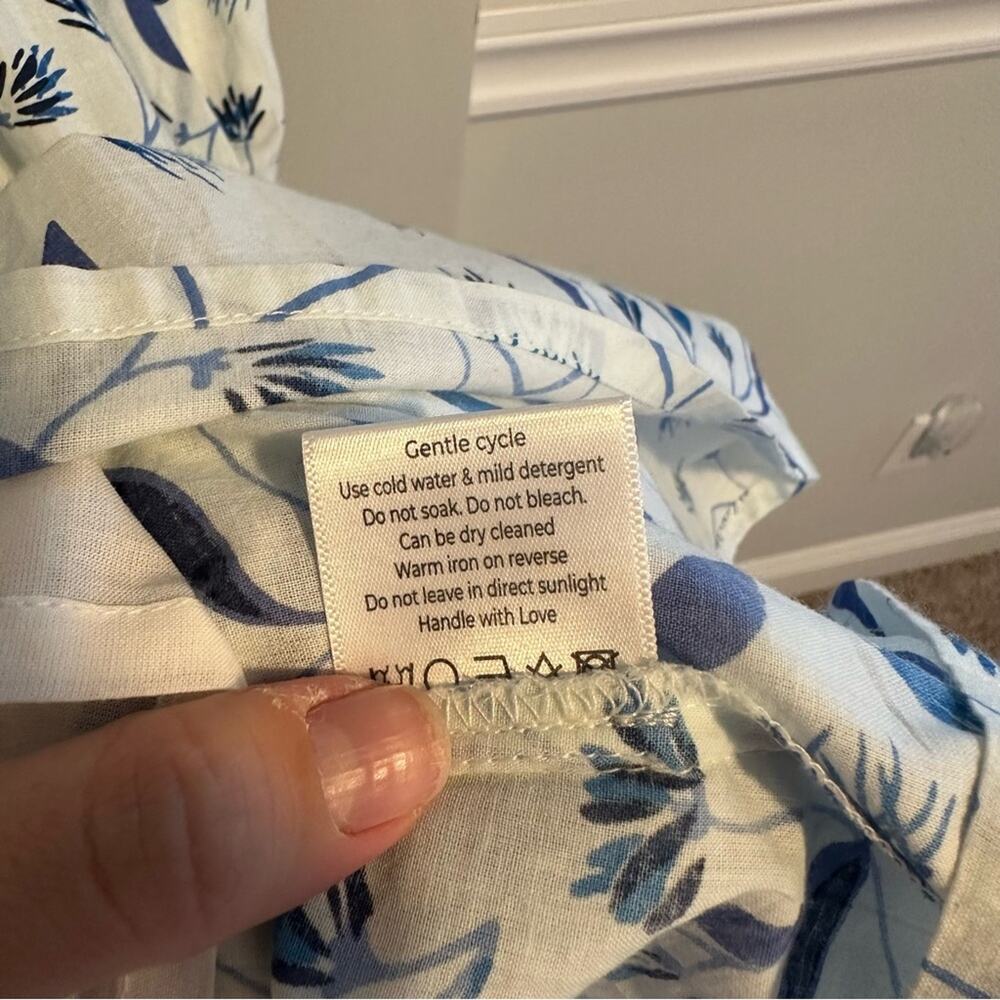 Tuckernuck Monsoon & Beyond White Blue Floral Cotton Maxi Dress XS - Picture 10 of 15